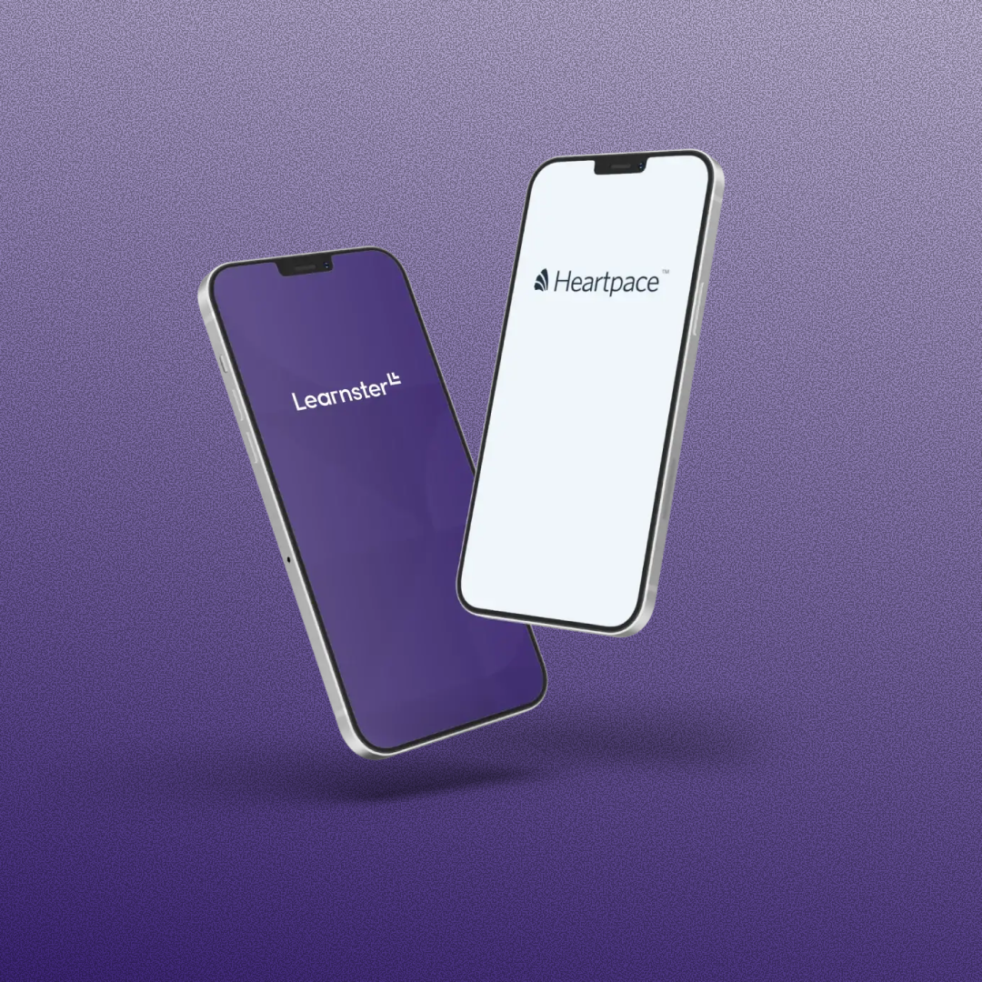 Learnster and Heartpace on mobile screens