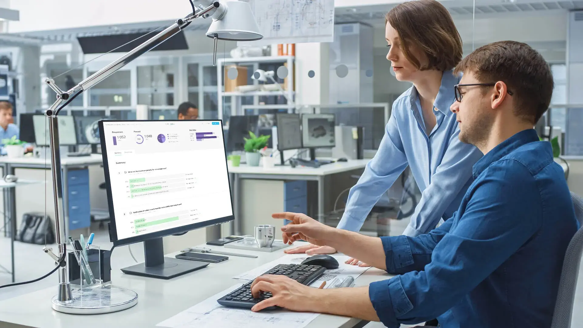 Product specialist engaged in customer education